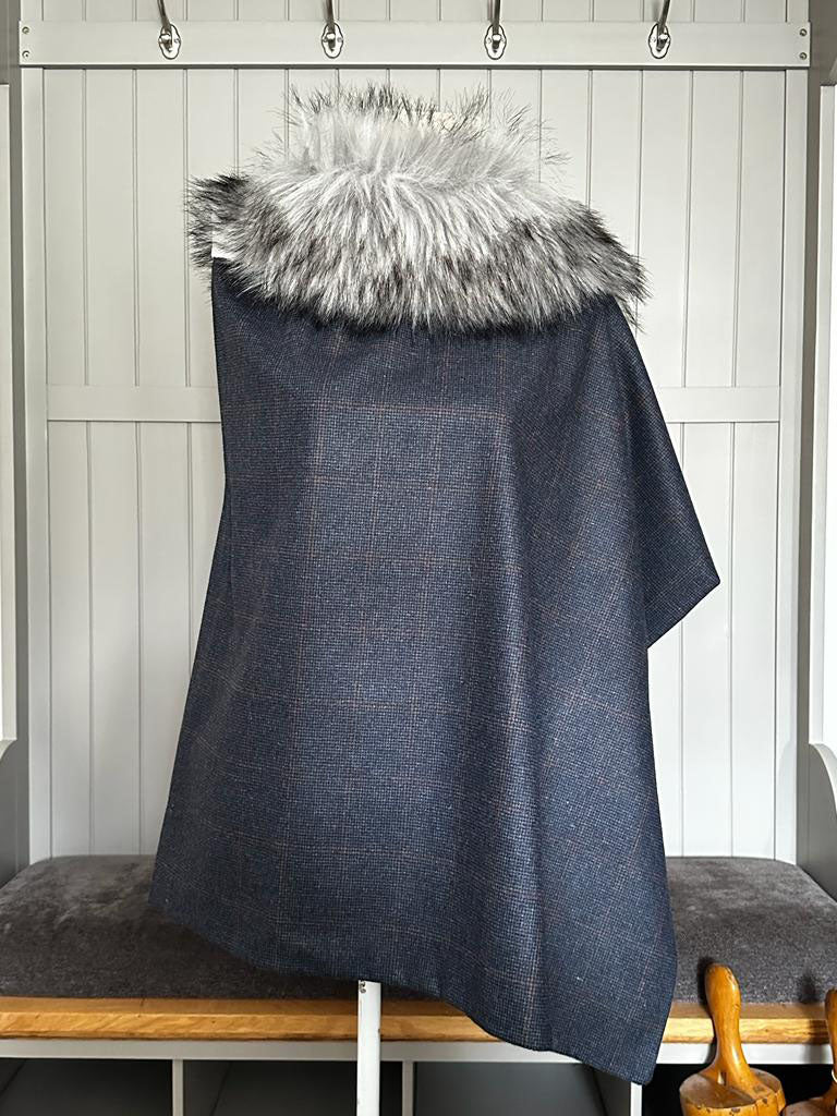 Tweed fur outlet cape