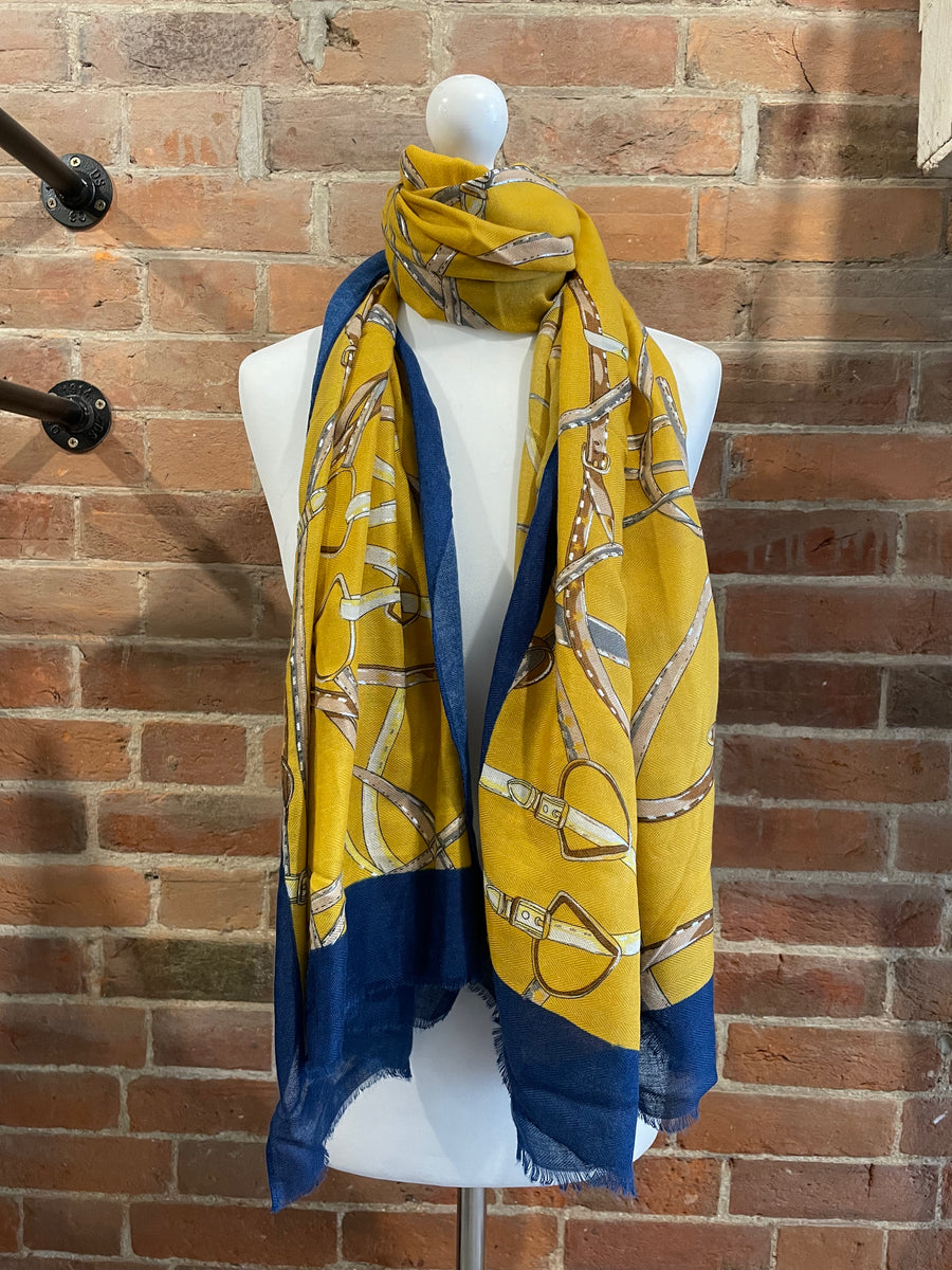 Mustard print scarf top