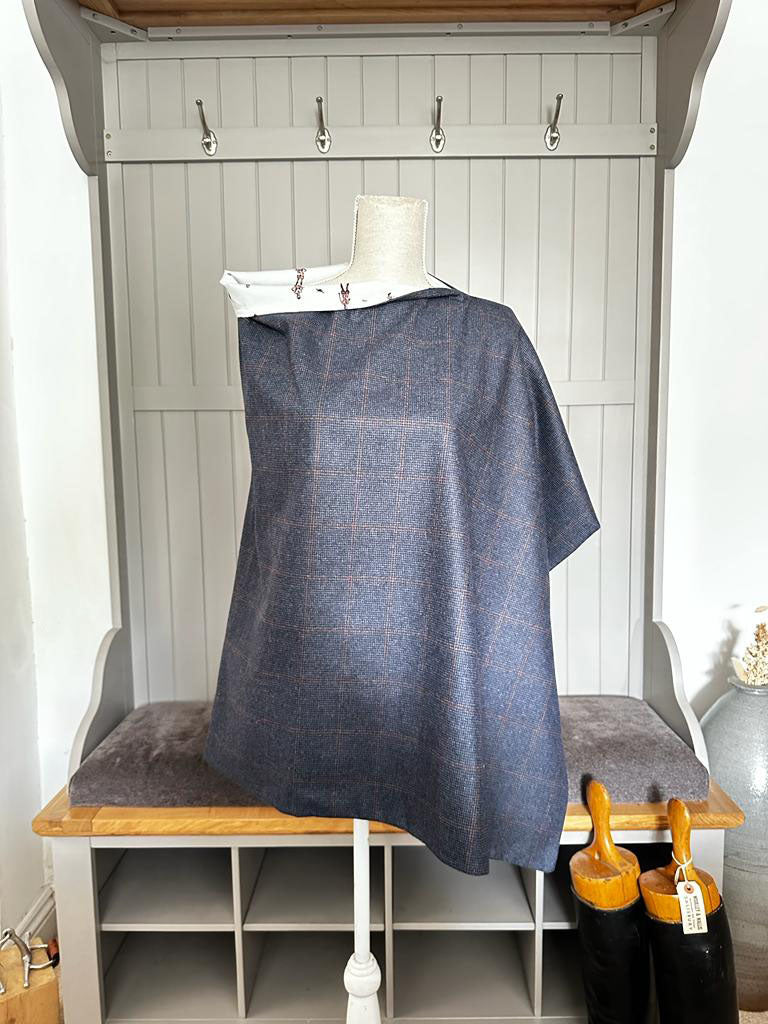 Navy Blue Tweed Cape