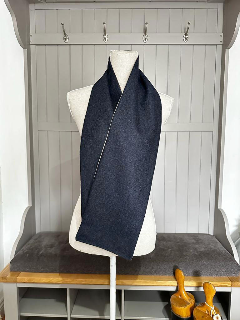 Navy Blue tweed Scarf