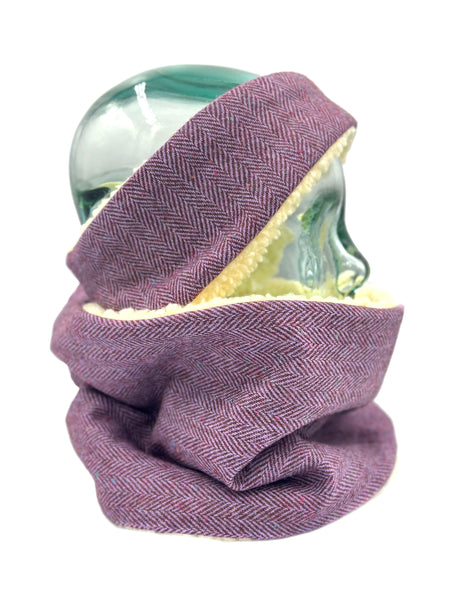 Tweed Headband - Purple Herringbone