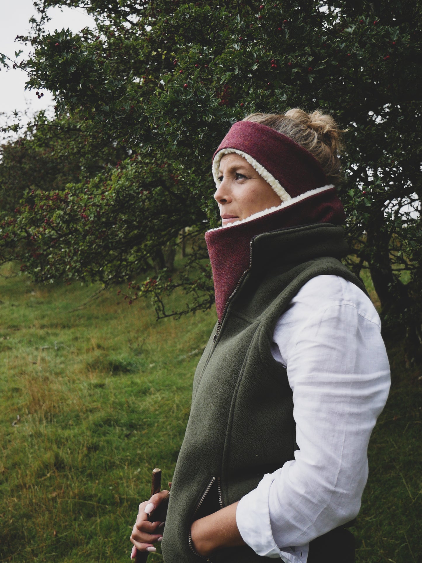 Classic Tweed Headband - Plum